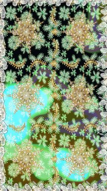 Barok tarzında altın çiçekli süs. Tarafsız renklerde altın element. Damask pürüzsüz yineleme kalıbı. Antika altın tekrarlanabilir duvar kağıdı.