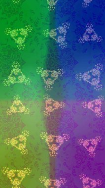 Altın renkli kar taneleri. Kar tanesi raster deseni. Renkli arka planda izole tatlı kar taneleri. Raster illüstrasyonu.