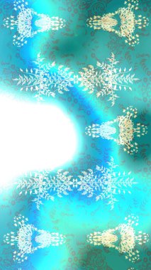 Mavi, nötr ve beyaz renkte çiçekler. Raster illüstrasyonunda çiçek deseni çizimi.