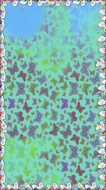 Tekstil ve kumaş için komik kelebek deseni. Kelebek, kanat, neon renkli yaratıcı raster arka plan. Moda tarzı. Kızlar, erkekler, elbiseler, duvar kağıtları için soyut, dikişsiz kelebek deseni.