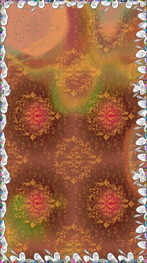 Soyut çiçek desensiz arkaplan. Renklerle. Küçük çiçekteki sevimli çiçek deseni. Raster illüstrasyonu. Raster deseni.