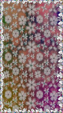 Kahverengi renklerde bahar çiçekleri. Çiçek ve yapraklı karalama şeklinde Raster çiçek deseni. Raster illüstrasyonu.