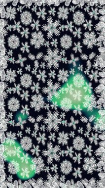 Eski moda arka plan. Güzel, parlak, pürüzsüz kumaş, tuval. Şablon, pürüzsüz, çiçekli kenar. Kıvırcık, parlak örgü. Raster illüstrasyonu. Çiçeklerin çelengi.