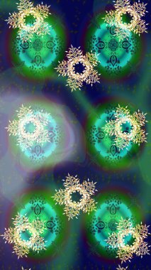 Yeşil çiçekli bahar çiçekleri. Motley illüstrasyonu. Küçük renkli çiçekler. Küçük çiçekte güzel bir desen. Moda baskıları için zarif bir şablon.