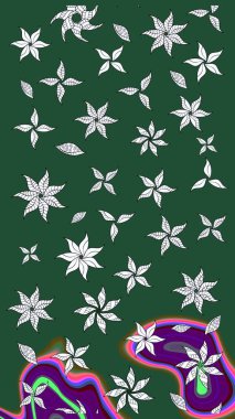 Renkli Bahar Teması eskiz kalıbı. Raster Şirin kumaş deseni. Düz Çiçek Elementleri Tasarımı. Eskiz klasiği.