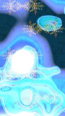 Küçük çiçekli yay deseni çiz. Suluboya tarzında mavi, nötr ve beyaz renkler. Raster illüstrasyonu.