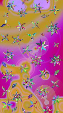 Doodle tarzı. Elle çizilmiş sonbahar çiçeği deseni. Sarı ve morumsu renkte çiçekler. Renkli sarı ve morumsu çizim deseni. Tekstil ve kapak tasarımı için mükemmel.