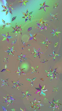 Süslü kumaş deseni. Raster illüstrasyonundaki çiçek desenli çizim. Düz Çiçek Elementleri Tasarımı. Renkli Bahar Teması çizim şablonu.