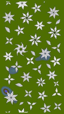 Çiçekler suluboya eskiz deseni. Raster Stili kumaş deseni.