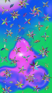 Çizim kalıbı. Ultraviyole kumaş deseni. Raster illüstrasyonu. Organik motif arkaplanı.