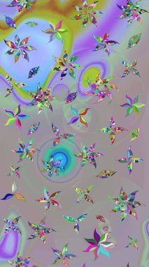 Organik elementler. Raster deseni. Botanik çizim kalıbı. Suluboya etkisi.