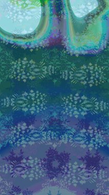 Raster illüstrasyonu. Küçük çiçekli basit bir çiçek çizimi. Moda baskısı, albüm, ambalaj kağıdı ve duvar kağıdı için zarif dekoratif süslemeler. Mavi ve menekşe renginde şirin çiçekler.