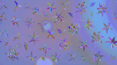 Renkli Bahar Teması eskiz kalıbı. Çocuk stili. Düz Çiçek Elementleri Tasarımı. Çiçekli çizim raster arkaplanı.