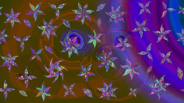 Asya tekstil tarzında. Düz Çiçek Elementleri Tasarımı. Güzel kumaş deseni. Raster illüstrasyonu. Renkli Bahar Teması eskiz kalıbı. Çiçek desenini çiz.