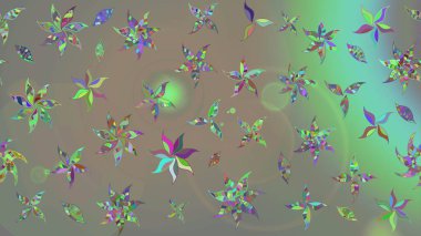 El çizimi çiçekli soyut çizim kalıbı. Gri ve bej renkli çiçekler. Raster illüstrasyonu.