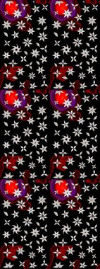 Çiçek buketleriyle klasik bir eskiz şekli. Raster illüstrasyonu. Siyah ve nötr renklerde.