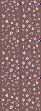 Kahverengi ve nötr renklerde çiçekler. Küçük çiçekteki sevimli çiçek deseni. Raster illüstrasyonu.