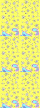 Raster illüstrasyonu. Şatafatlı bahar bahçesi dokusu. Flower eskiz arka planı. Çiçek deseni.