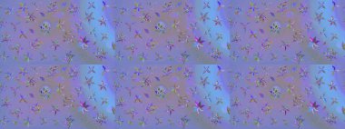 Düz Çiçek Elementleri Tasarımı. Renkli Bahar Teması eskiz kalıbı. Parlak arkaplan eskiz desenli çiçekli fantezi tasarımı.