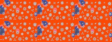 Tatil havası. Bahar mevsimi. Raster güzel bir çiçek deseni çizmiş. Nazik romantik baskı.