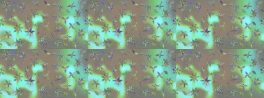 Çiçekli karalama şeklinde Raster çiçek deseni. Nazik, narin çiçek arkaplanı. Yeşil ve bej renkli çiçekler.