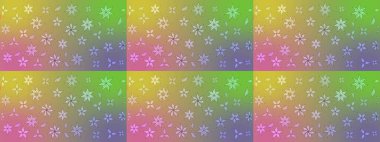 Çiçek deseni. Renkli Bahar Teması eskiz kalıbı. Düz Çiçek Elementleri Tasarımı. Raster çizimi. Güzel kumaş deseni..