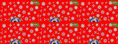 Kabile sanatı boho baskısı, klasik çiçek arkaplanı. Soyut etnik raster çizim kalıbı. Arkaplan dokusu, duvar kağıdı, kırmızı ve nötr renklerde çiçek teması.