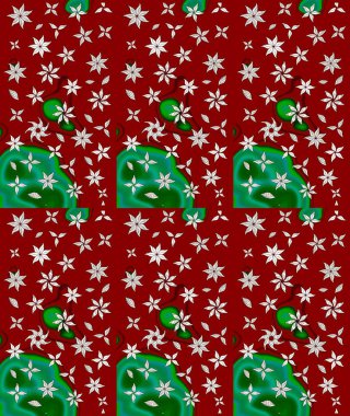 Elle boyanmış suluboya resim çizimleri, çiçekler ve bitkiler. Kırmızı renkte çiçekler.