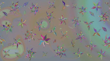 Gömlek baskısı için çiçek boyası. Gri ve bej renkli çiçekler. Çiçek eskiz kalıbı geçmişi.