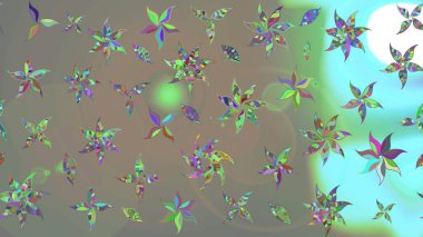 Düz Çiçek Elementleri Tasarımı. Gri ve bej renkli çiçekler. Renkli Bahar Teması eskiz kalıbı. Sevimli çiçek raster deseni.