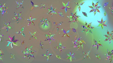 Çiçekli karalama şeklinde Raster çiçek deseni. Nazik, narin çiçek arkaplanı. Gri ve bej renkli çiçekler.