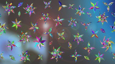 Çiçek desenli eskiz. Mavi ve gri renkte çiçekler. Tişört baskısı için çiçek boyama rasteriName.