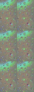 Süslü kumaş deseni. Düz Çiçek Elementleri Tasarımı. Renkli Bahar Teması eskiz kalıbı. Raster illüstrasyonunda çiçek deseni çizimi.