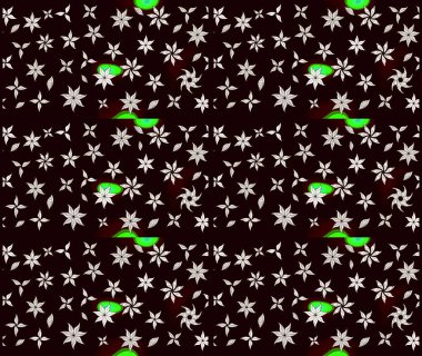 Suluboya çiçekli çiçek deseni. Siyah renkte güzel bir tekstil. Raster illüstrasyonu.