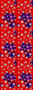 Çiçek desenli eskiz. Gömlek baskısı için çiçek boyası. Kırmızı ve nötr renkte çiçekler.