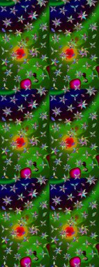 Yeşil ve siyah renkli çiçekler. Küçük çiçekte sevimli çiçek deseni var..