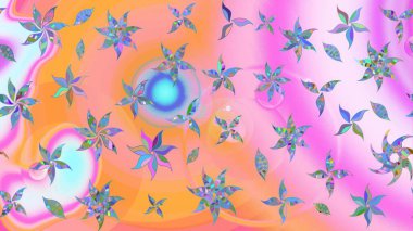 Çiçekli çiçek deseni, suluboya. Raster deseni. Küçük çiçekte güzel bir çiçek deseni..