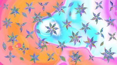 Suluboya çiçekli çiçek deseni. Tarafsız ve pembe renklerde güzel bir tekstil. Raster illüstrasyonu.