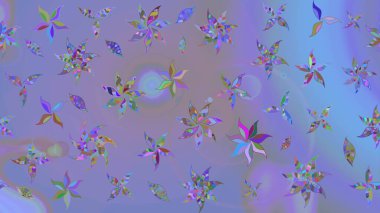 Küçük çiçekteki sevimli çiçek deseni. Mor ve mavi renkte çiçekler.