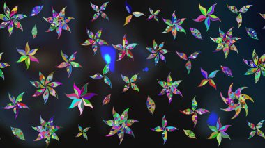 Tekrar eden çiçek arkaplanı, zarif gri ve mavi çiçek duvar kağıdı. Gri ve mavi renkler üzerine çiçek desenli çizimler, el yapımı papatyalar, papatyalar..