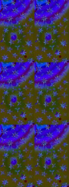 Eskiz klasiği. Raster Şirin kumaş deseni. Düz Çiçek Elementleri Tasarımı. Renkli Bahar Teması çizim şablonu.