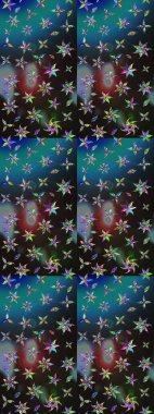 Gri ve mavi renkte manzaralı çiçek deseni. Çiçek kompozisyonu, el boyası, hassas şablon. Üst manzara, yumuşak stil. Sevgililer günü ve tebrik kartı konsepti için şık bir davet.