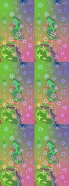 Suluboya, elle çizilmiş. Raster hisseleri. Eskiz arkaplan modeli. Çiçekler yeşil ve nötr.