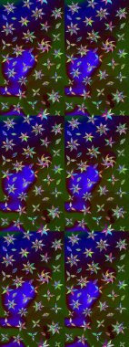 Çiçekli karalama şeklinde Raster çiçek deseni. Kahverengi ve yeşil renkli çiçekler. Yumuşak, bahar çiçekli arka plan.