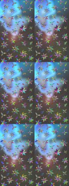 Sevimli çiçek raster deseni. Düz Çiçek Elementleri Tasarımı. Renkli Yaz Temalı eskiz kalıbı. Modaya uygun kumaş deseni.