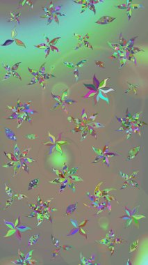 Gri ve bej renkli çiçekler. Düz Çiçek Elementleri Tasarım Raster illüstrasyonu. Çiçek desenli eskiz. Renkli Bahar Teması çizim şablonu.