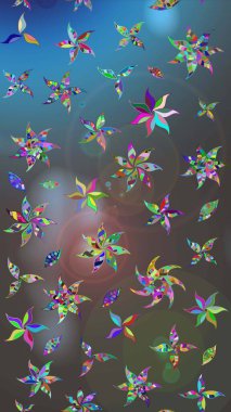 Sevimli çiçek raster deseni. Renkli Yaz Temalı eskiz kalıbı. Düz Çiçek Elementleri Tasarımı. Modaya uygun kumaş deseni.