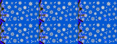 Düz Çiçek Elementleri Tasarımı. Çiçekli çizim şekli. Mavi ve nötr renklerde çiçekler. Renkli Bahar Teması çizim şablonu.