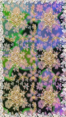 Gri renklerde, altın elementlerle kusursuz desen. Parlak dantel, stilize çiçekler, şal desenli. Raster. Kusursuz altın desenli bukleler. Doğu tarzı arabesk. Zarif altın deseni aç.