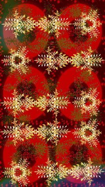 Yılbaşı kış tasarımı için renkli kar taneleri. Raster illüstrasyonu. Kar tanesi karalaması grafikleri elle çizilmiş.